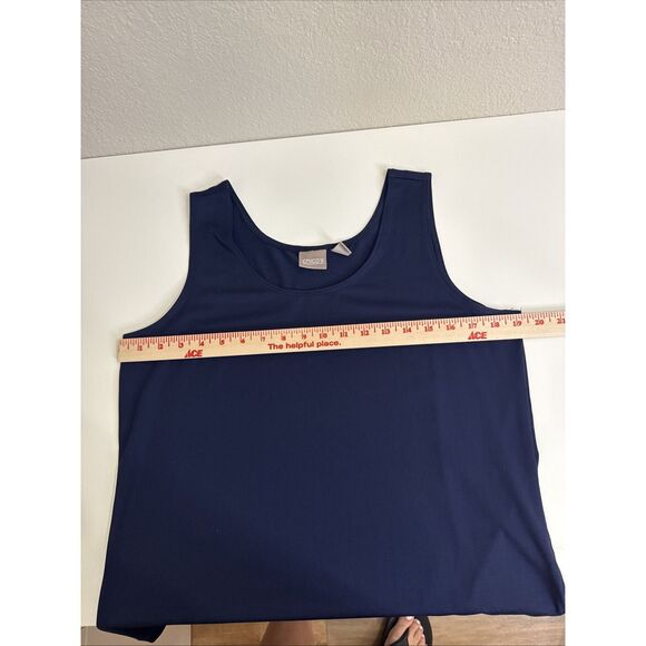 Chico's TRAVELERS Tank Top Sz 2 Large 12 14 Dary Navy Liquid Knit Wide Strap - Picture 8 of 10
